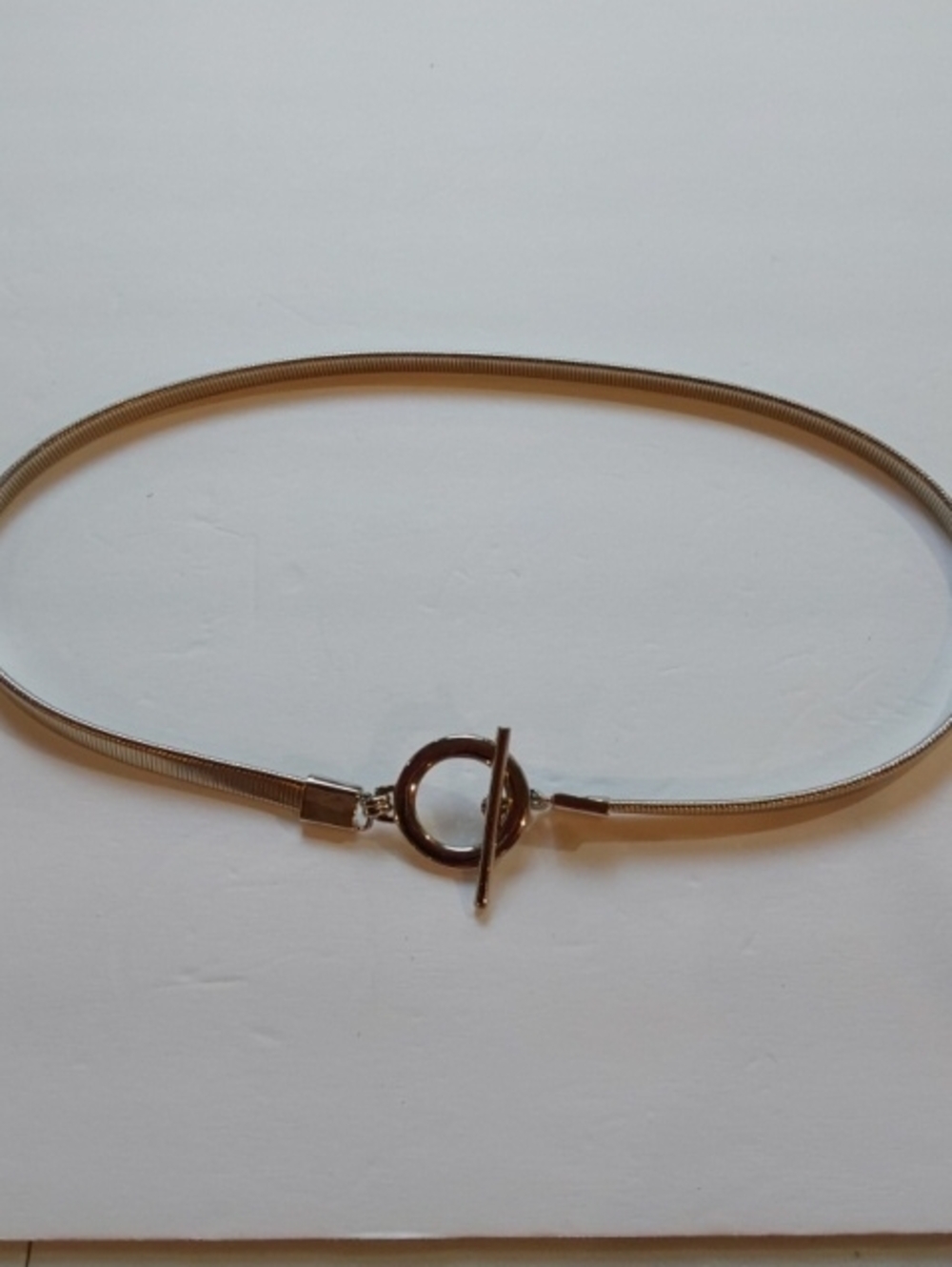 Vintage|Womens Metal Silver Tone Toggle Closure Snake Chain Belt Edgy S/M